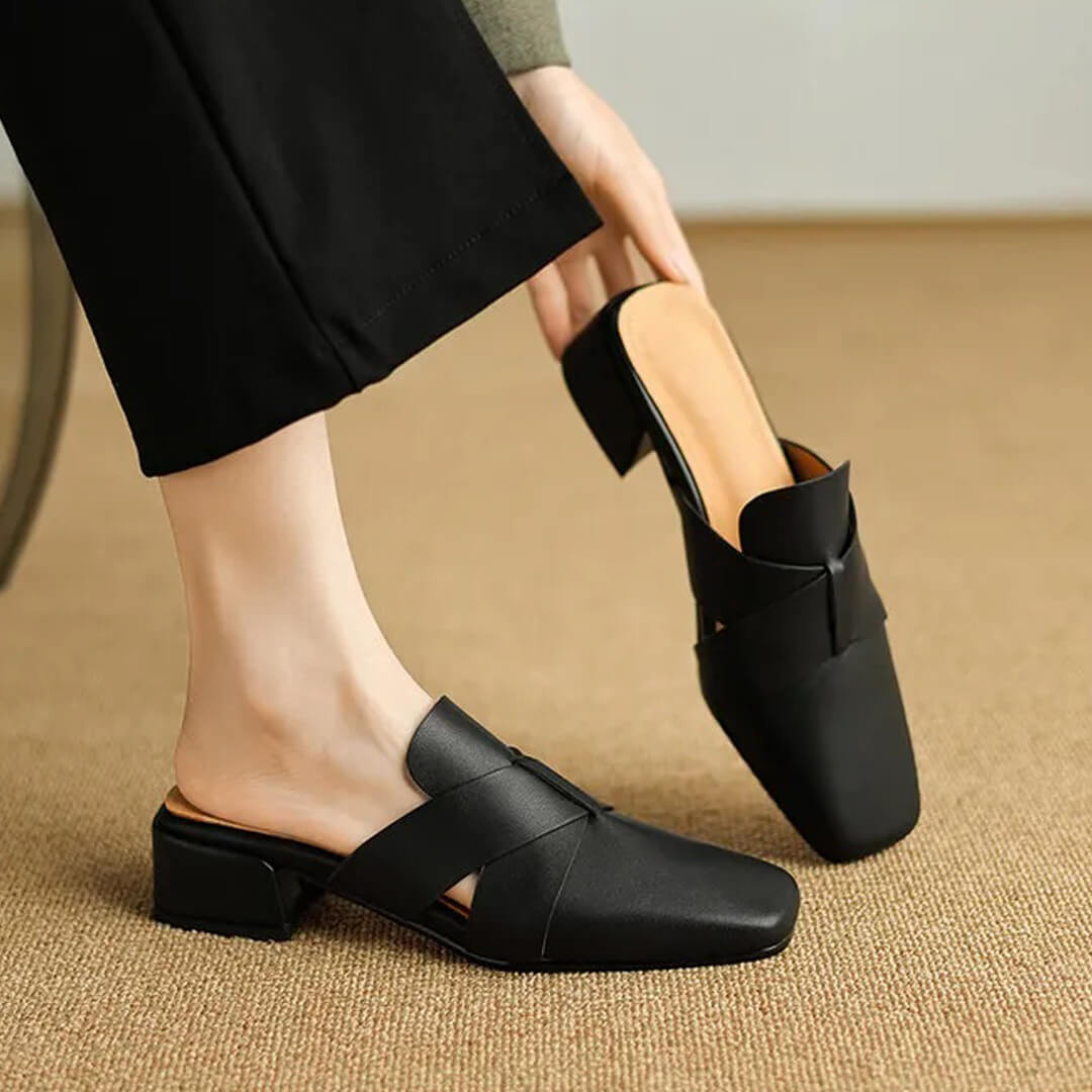 Mirela Genuine Leather Mules