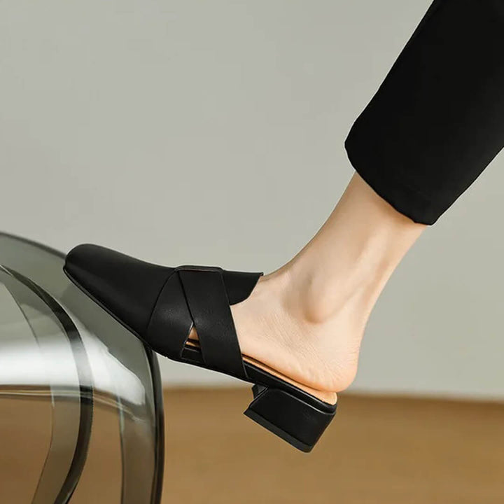 Mirela Genuine Leather Mules