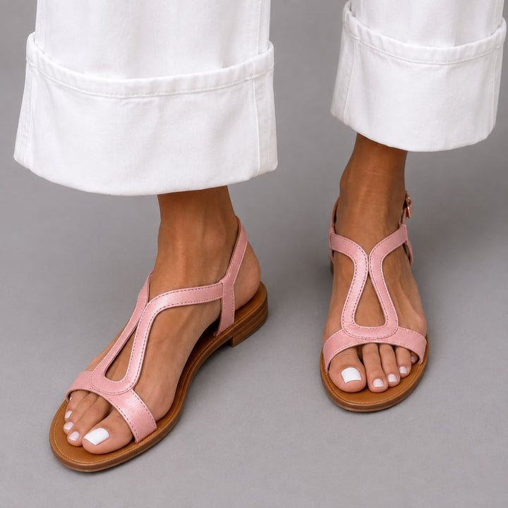 Menton T-Strap Metallic Women’s Sandals