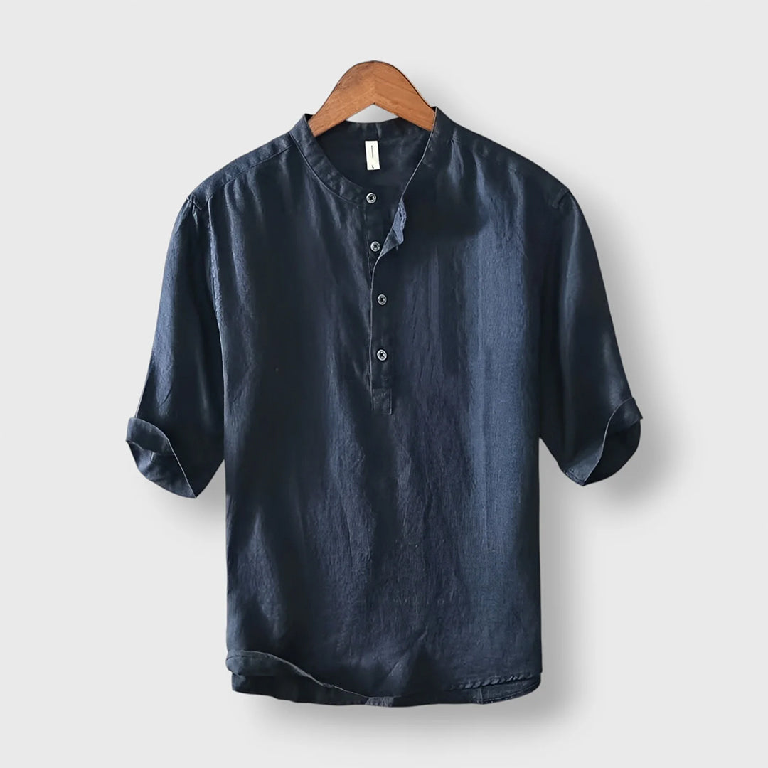 Luca Short Sleeve Linen Blend Shirt