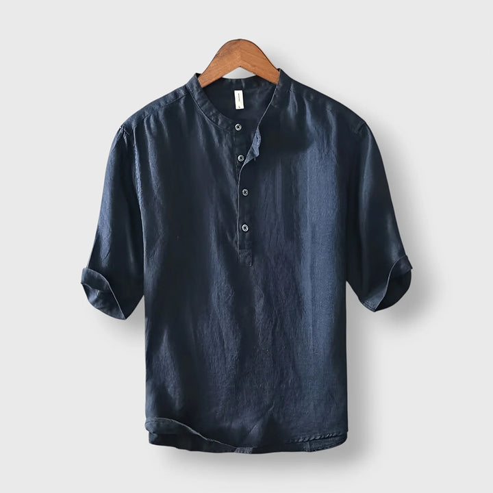Luca Short Sleeve Linen Blend Shirt