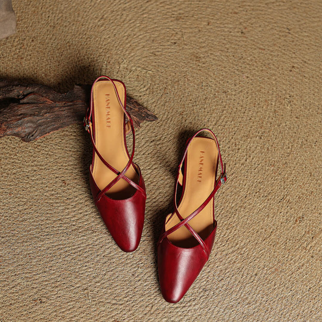 Fiora Genuine Leather Slingbacks