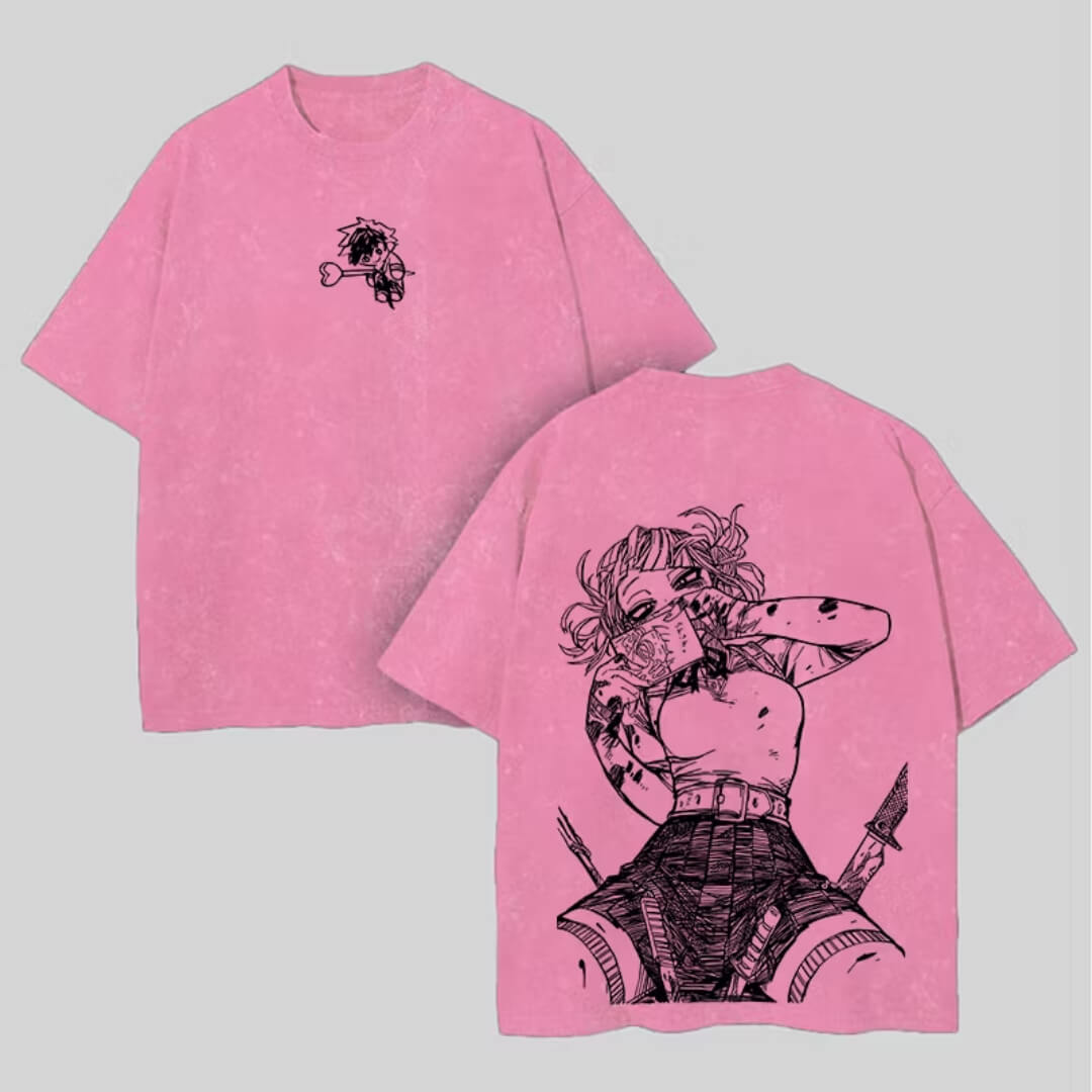 Himiko Toga Printed Washed T-Shirt