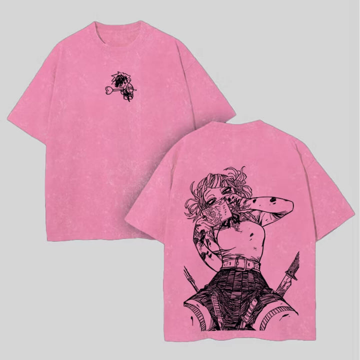 Himiko Toga Printed Washed T-Shirt