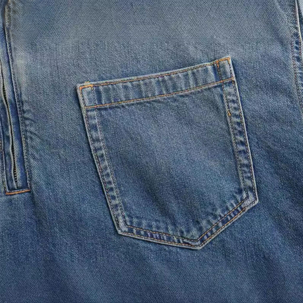 Vintage Half-Zip Denim Dress