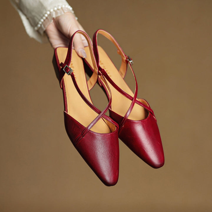 Fiora Genuine Leather Slingbacks