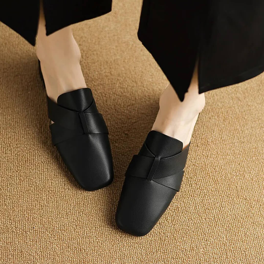 Mirela Genuine Leather Mules