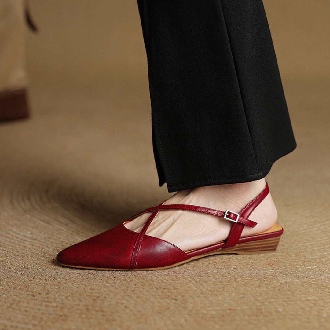 Fiora Genuine Leather Slingbacks