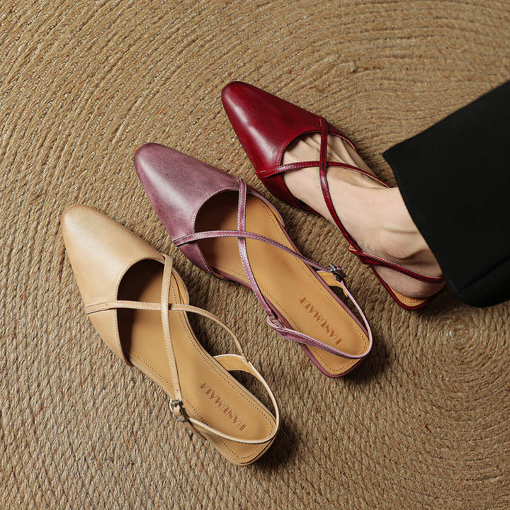 Fiora Genuine Leather Slingbacks
