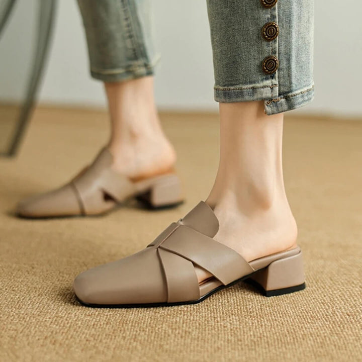 Mirela Genuine Leather Mules
