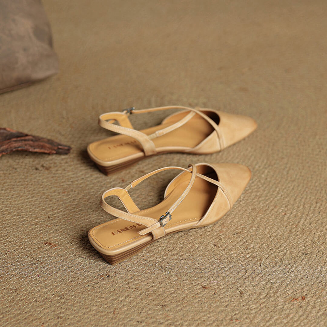 Fiora Genuine Leather Slingbacks
