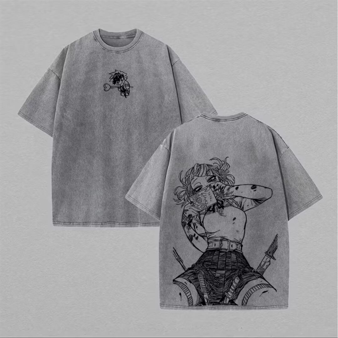 Himiko Toga Printed Washed T-Shirt