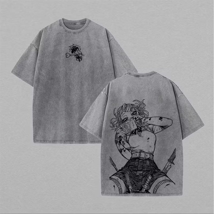 Himiko Toga Printed Washed T-Shirt