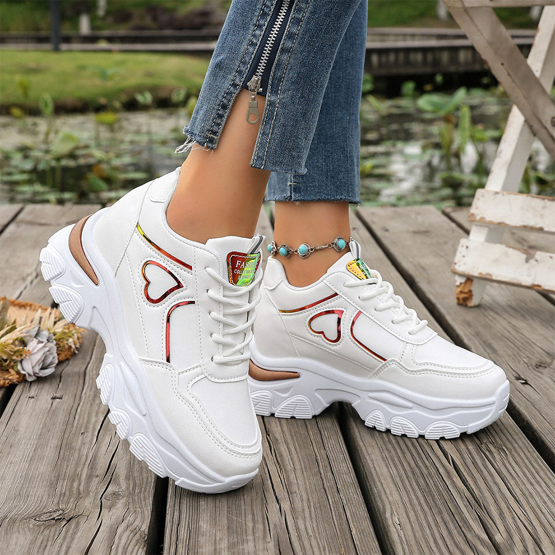 Bianca Heart Platform Sneakers