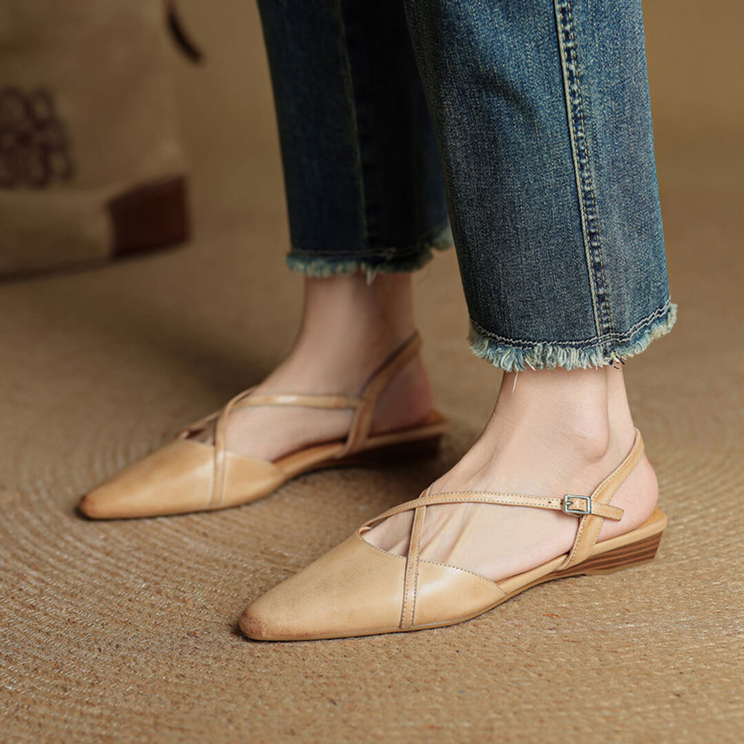 Fiora Genuine Leather Slingbacks