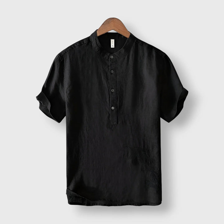 Luca Short Sleeve Linen Blend Shirt