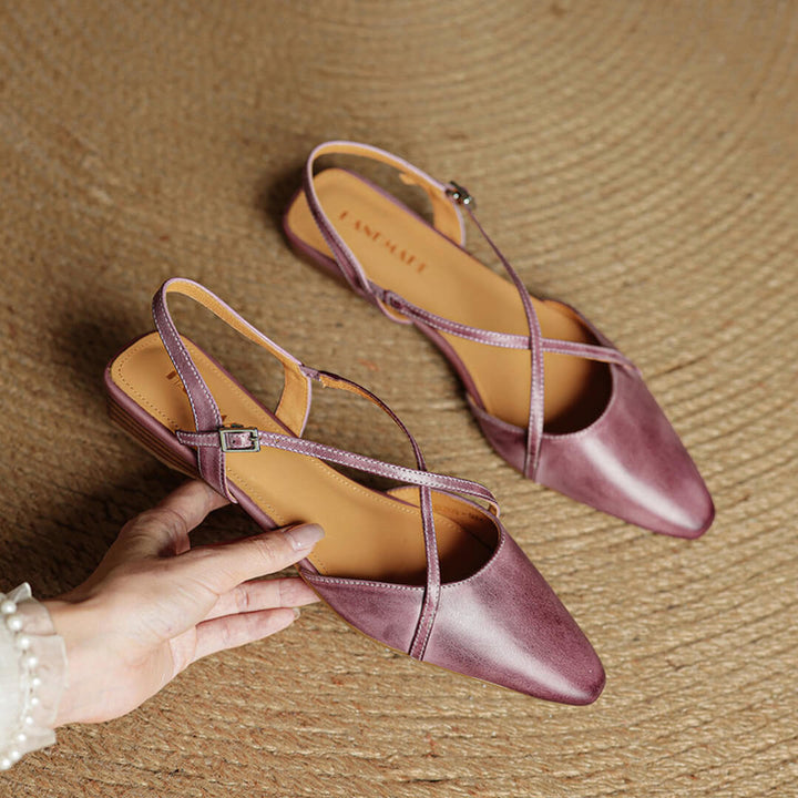 Fiora Genuine Leather Slingbacks