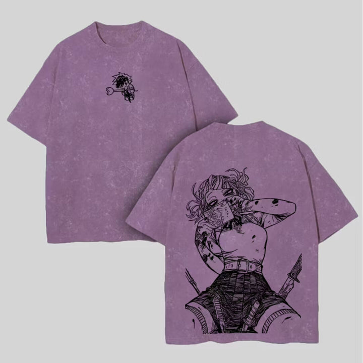 Himiko Toga Printed Washed T-Shirt