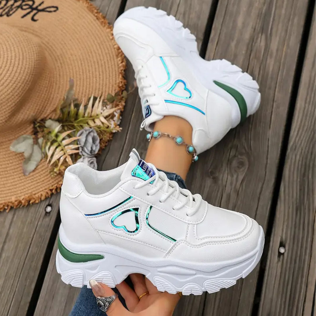 Bianca Heart Platform Sneakers
