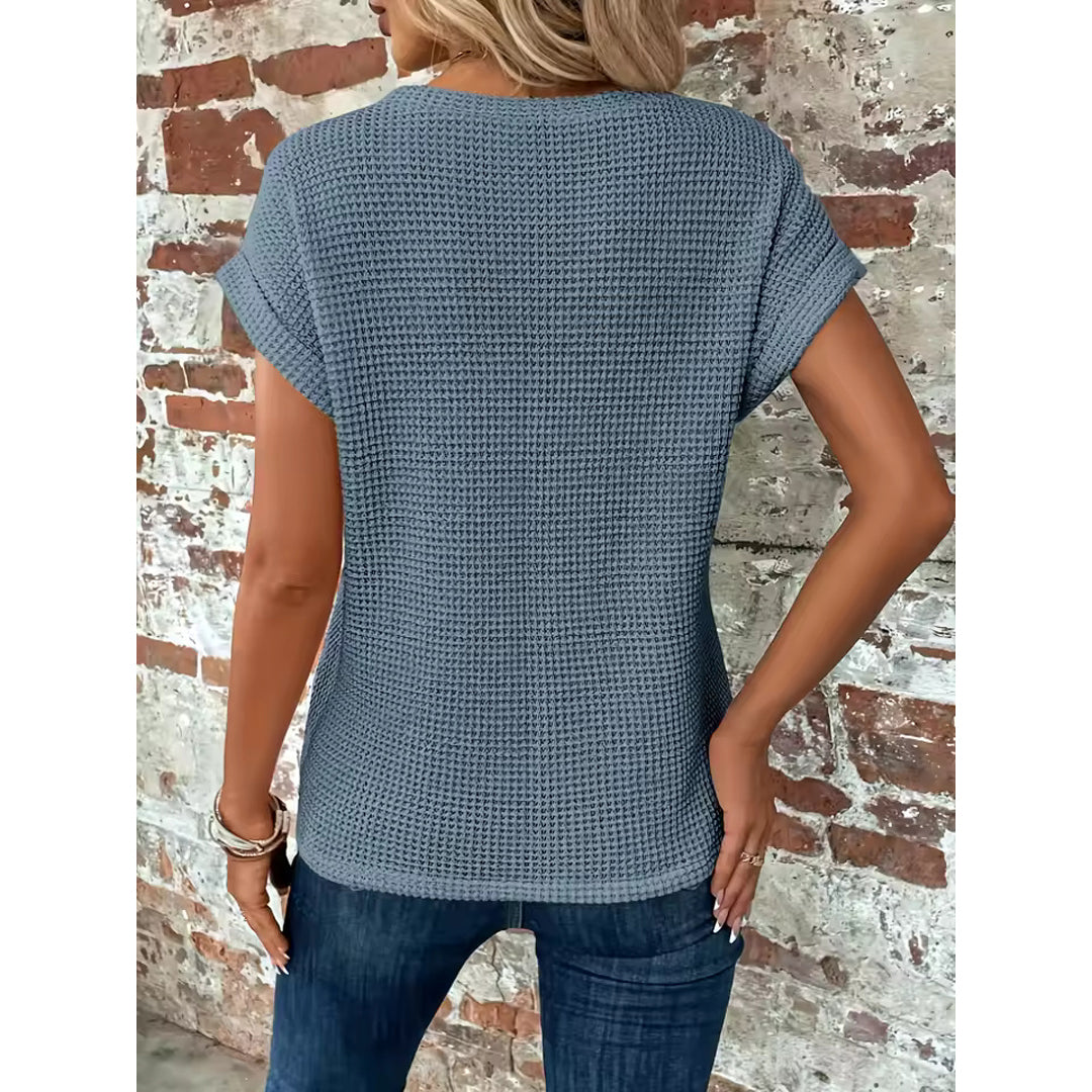 Thea Waffle Knit Twist Tee