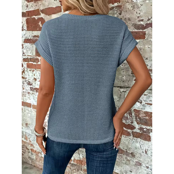 Thea Waffle Knit Twist Tee
