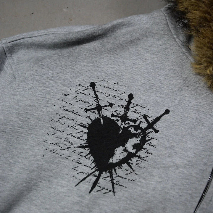 Misa Faux Zip Up Hoodie