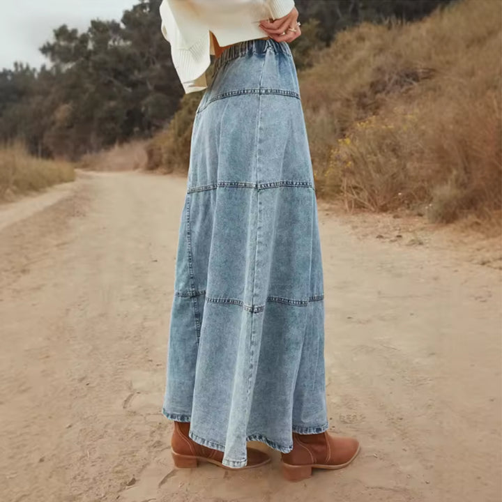 Lila’s Free Spirit Boho-Denim Skirt