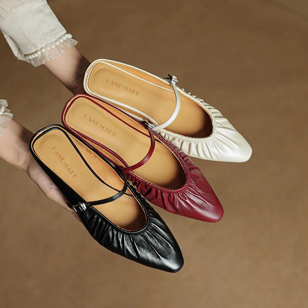 Velara Genuine Leather Mules