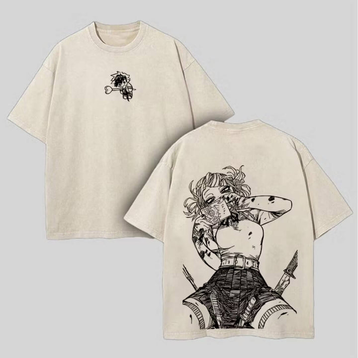 Himiko Toga Printed Washed T-Shirt