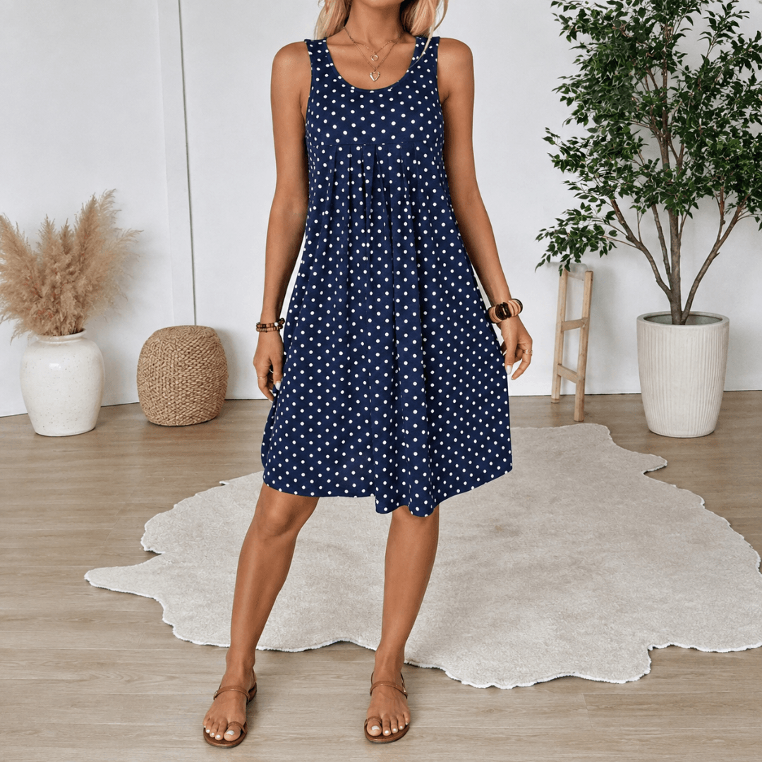 Panarea Polka Dot Babydoll Summer Dress