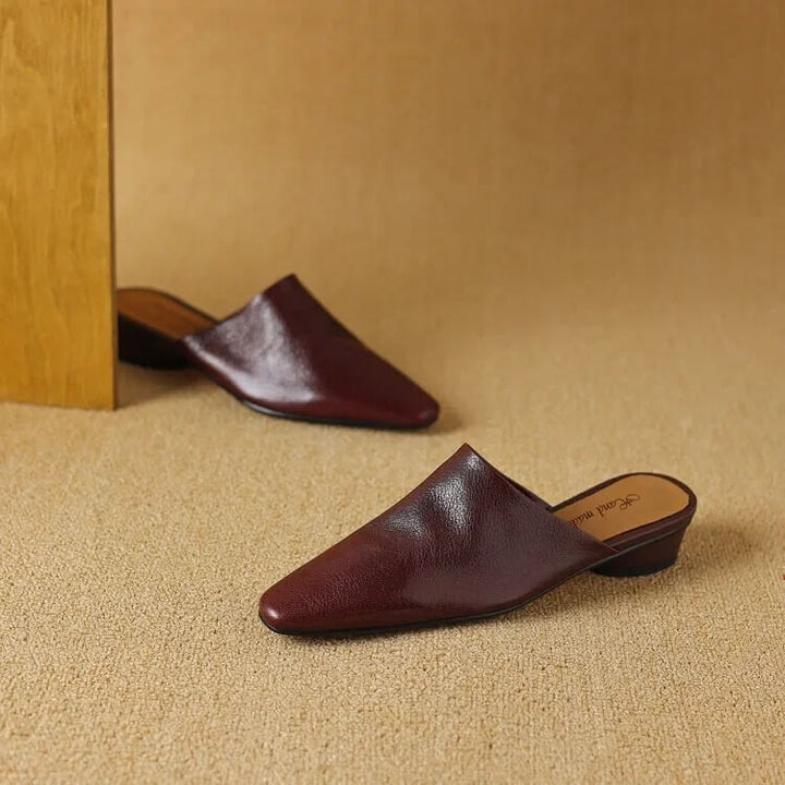 Evala Genuine Leather Mules