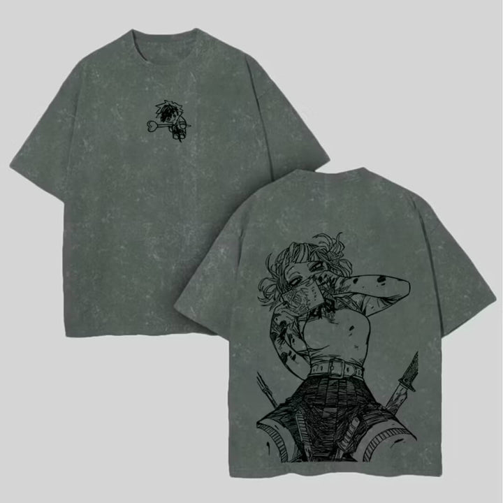 Himiko Toga Printed Washed T-Shirt