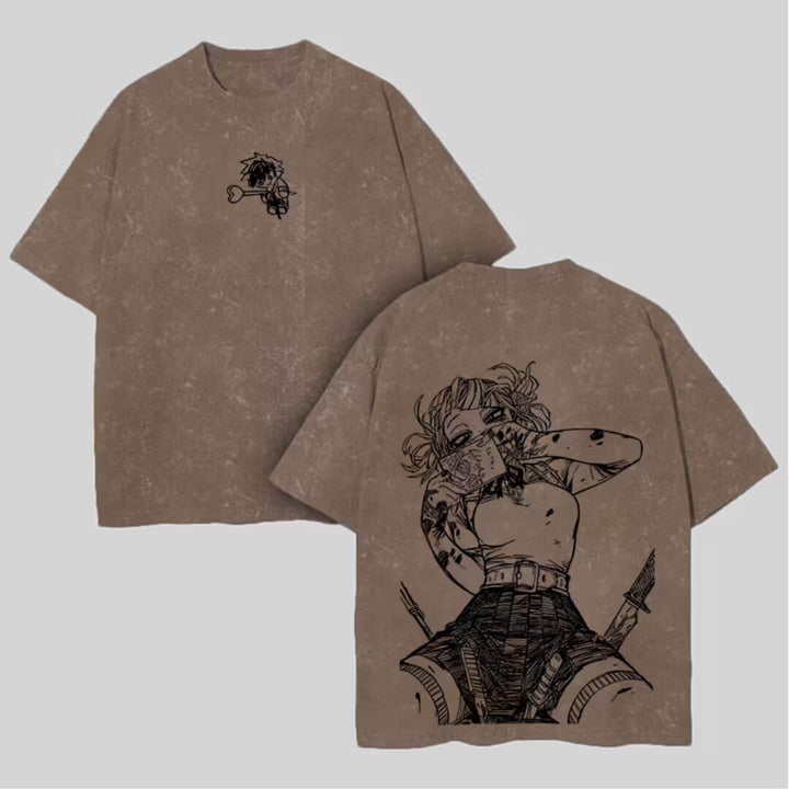 Himiko Toga Printed Washed T-Shirt