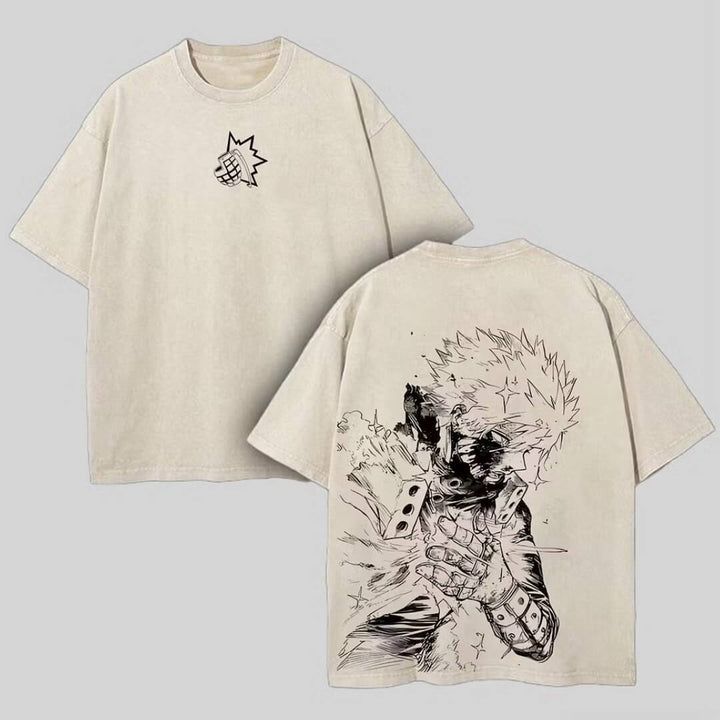 Katsuki Bakugo Printed Unisex Washed T-Shirt