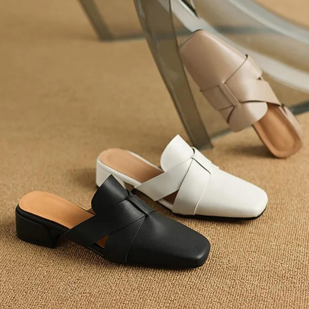 Mirela Genuine Leather Mules