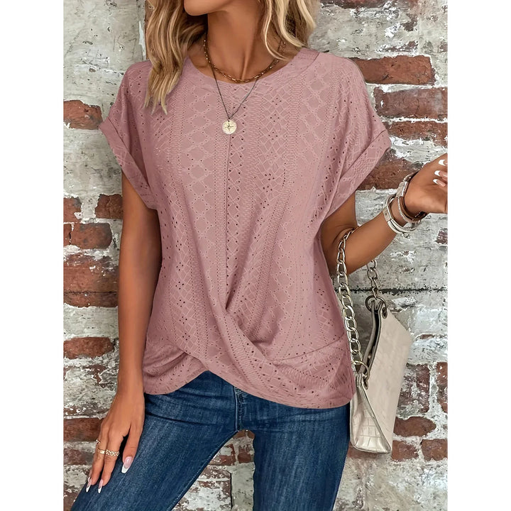 Thea Waffle Knit Twist Tee