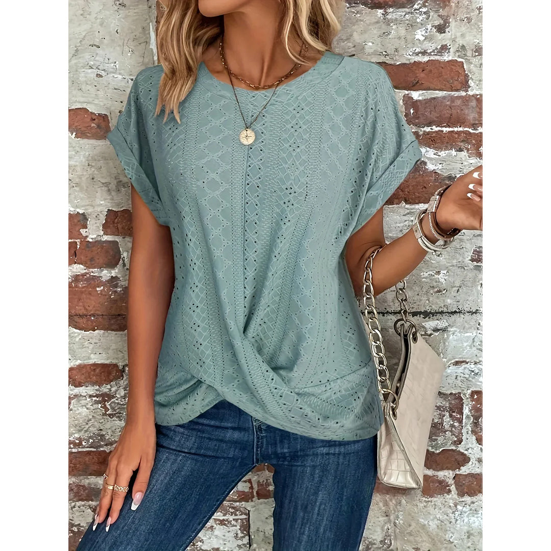 Thea Waffle Knit Twist Tee