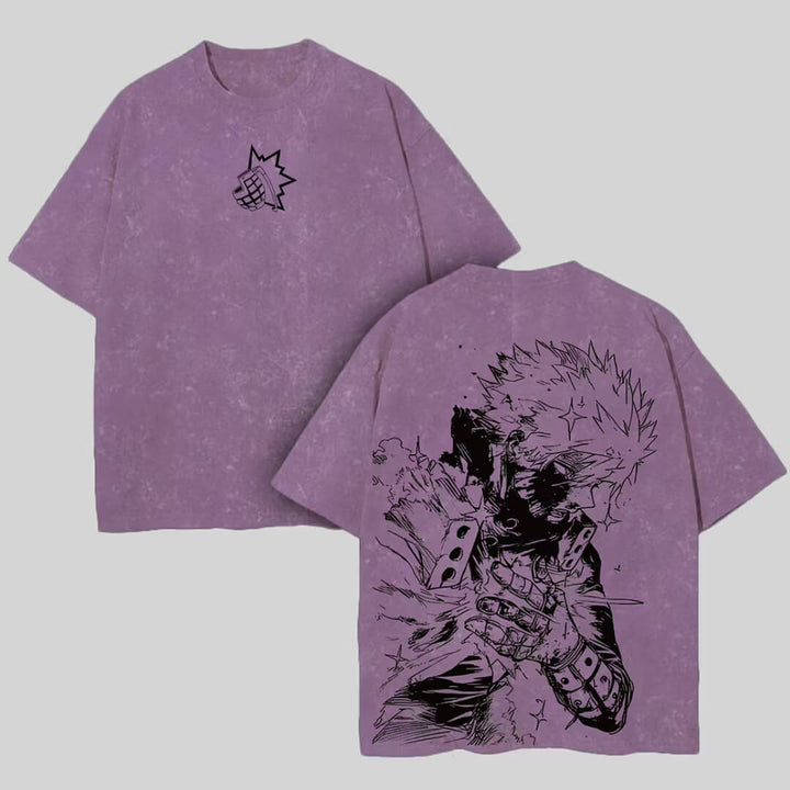 Katsuki Bakugo Printed Unisex Washed T-Shirt