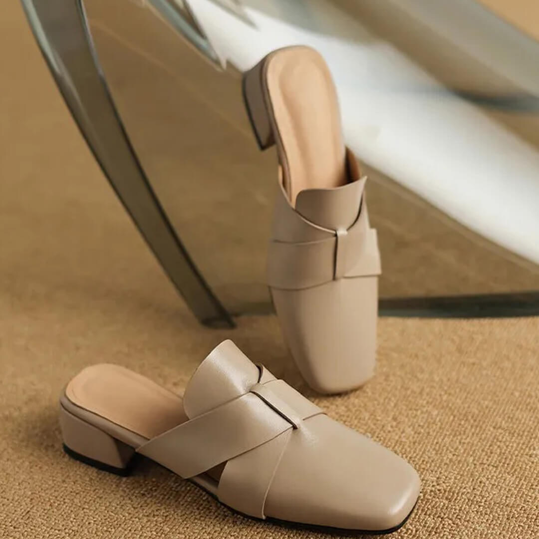 Mirela Genuine Leather Mules