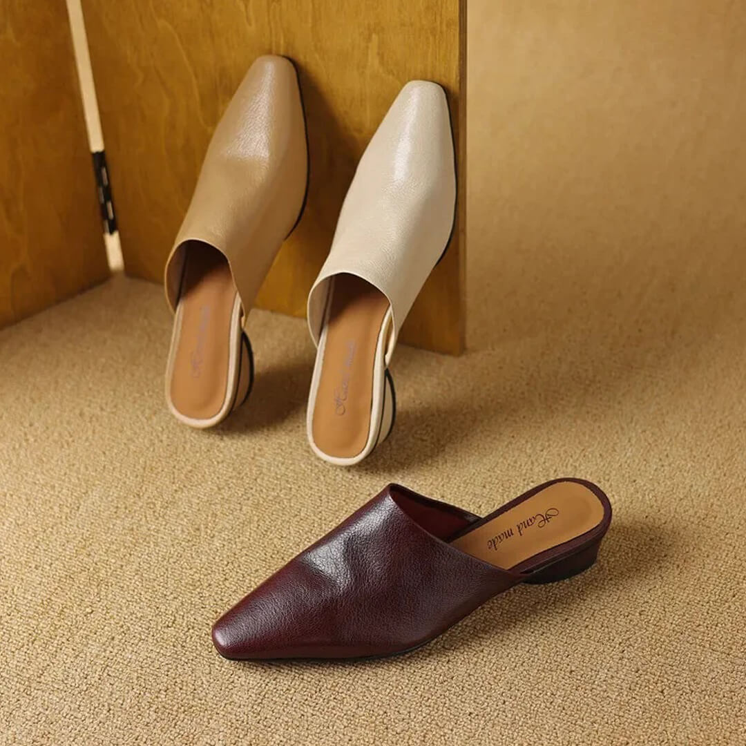 Evala Genuine Leather Mules