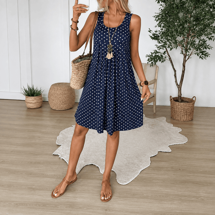 Panarea Polka Dot Babydoll Summer Dress