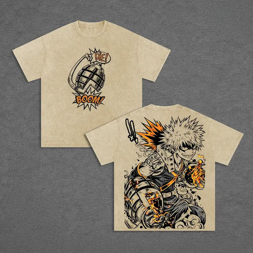 Katsuki Bakugo Vintage Washed T-Shirt