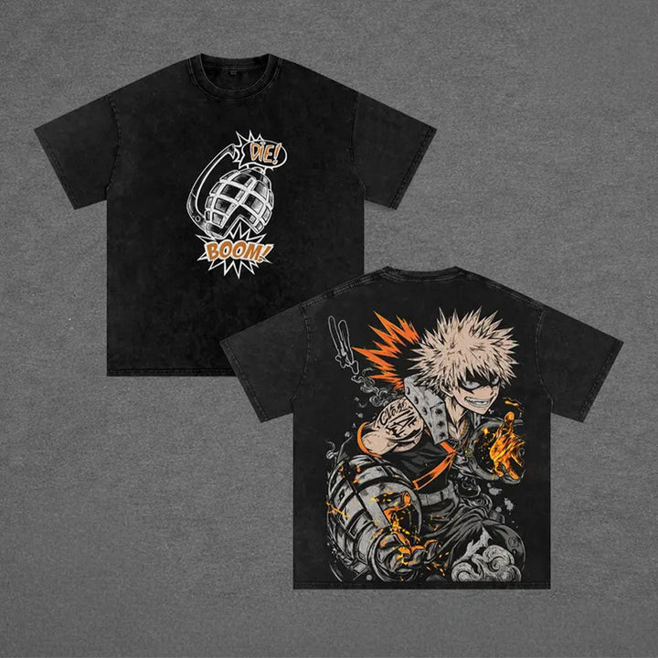 Katsuki Bakugo Vintage Washed T-Shirt