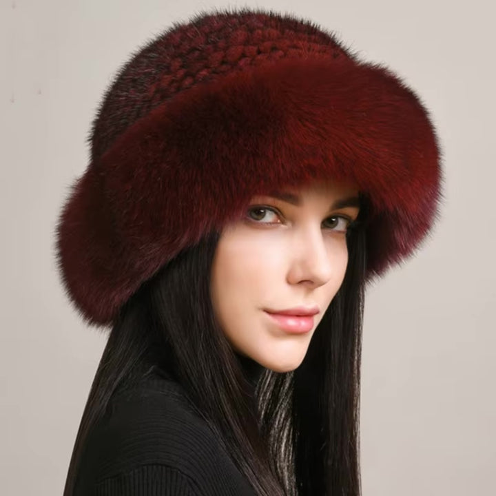 Siberian Aurora - Knitted Mink Fur Hat