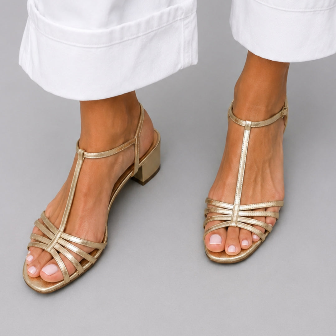 Antibes T-Strap Low-Block Women’s Sandals
