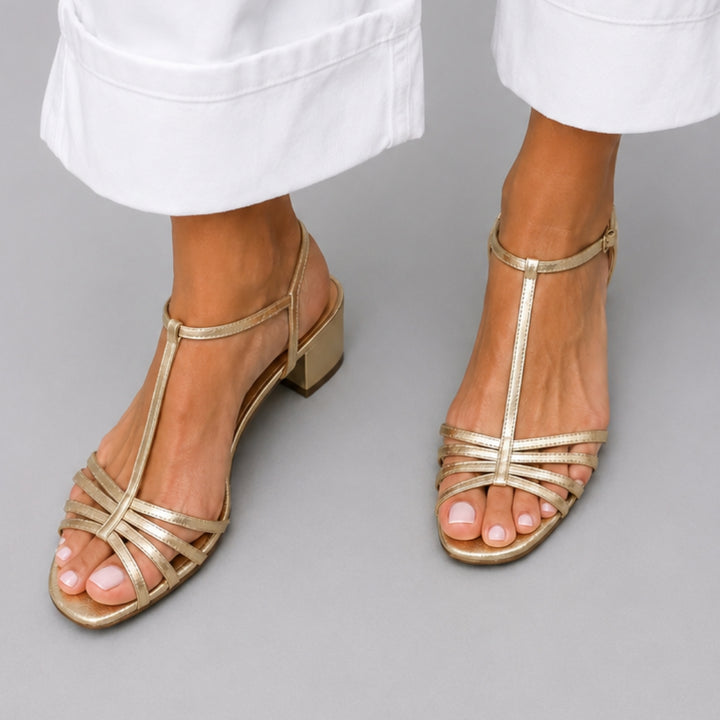 Antibes T-Strap Low-Block Women’s Sandals