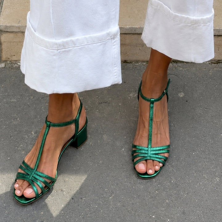 Antibes T-Strap Low-Block Women’s Sandals