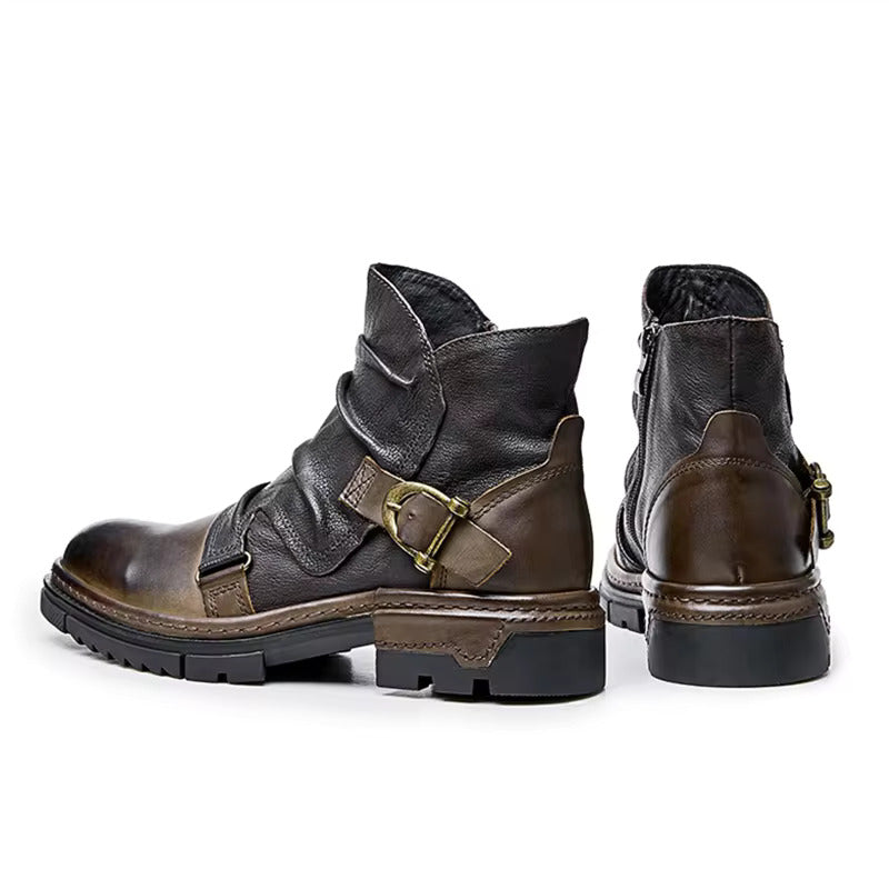 Toretto Leather Biker Boots