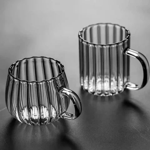 Handcrafted Glass Ruffle Mugs