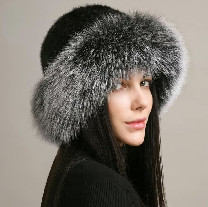 Siberian Aurora - Knitted Mink Fur Hat